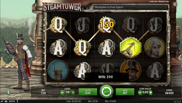 Игровой автомат Steam Tower - играть в Вулкан Делюкс казино в аппараты NetEnt