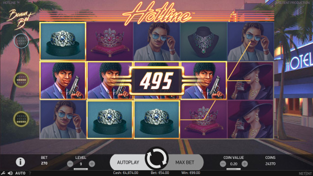 Игровой автомат Hotline - в казино Вулкан Платинум в аппараты НетЕнт играть
